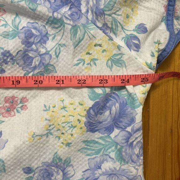 Vtg Flower Power Midi Robe Size L-XL HouseCoat Nightgown Dress Muumuu Mod Waffle - Picture 16 of 16